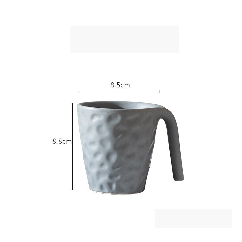 Home European Simple Frosted Solid Color Mug Ceramic Coffee Cup: Grey