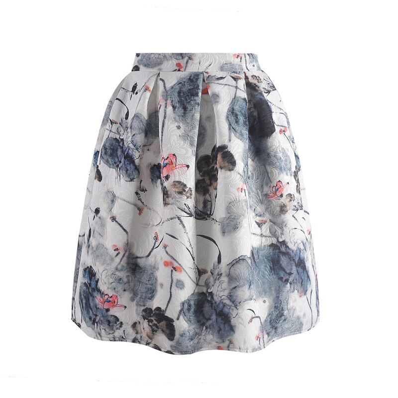 Sommer nederdele til piger med blomsterprint vintage afslappet plisserede nederdele til kvinder midi knælange retro nederdele teenager nederdele: Link