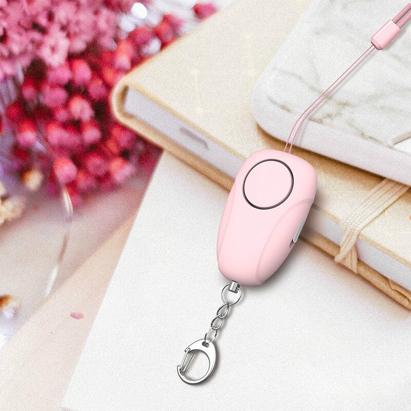 2 Colors 120dB Sound Loud Personal Safety Alarm Security Auto Alarme with Keychain Protection Artifact Dual-tone Rechargeable