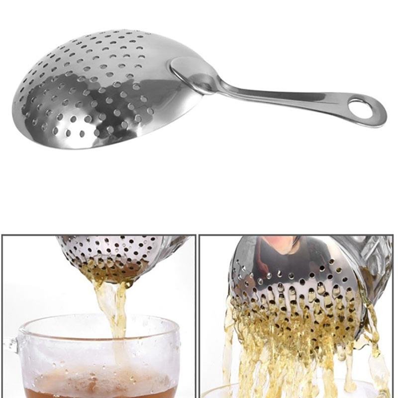 Colador de hielo para Bar, herramientas de acero inoxidable 304, para cóctel de espino, malla para zumo, para barman