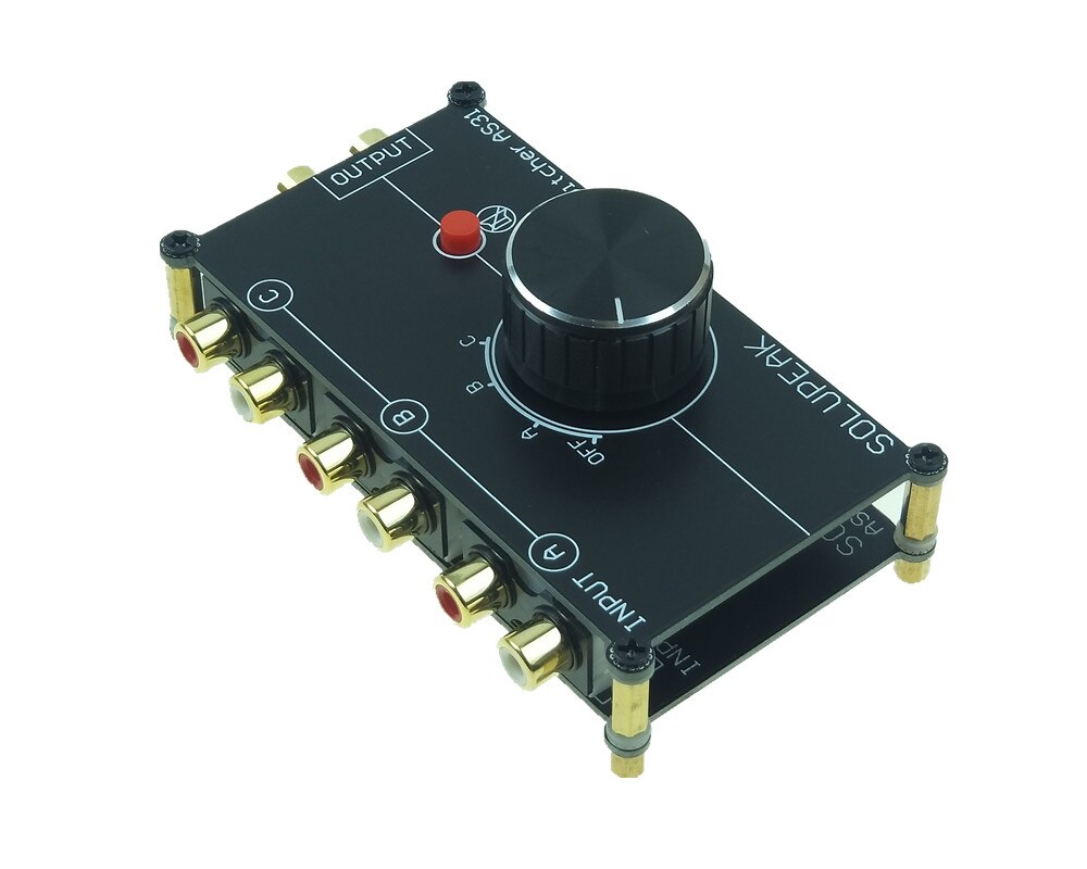 RCA stereo INPUT audio source signal Switch Switcher Splitter distributor selector box 3 IN 1 OUT for HIFI AUDIO amplifier amp