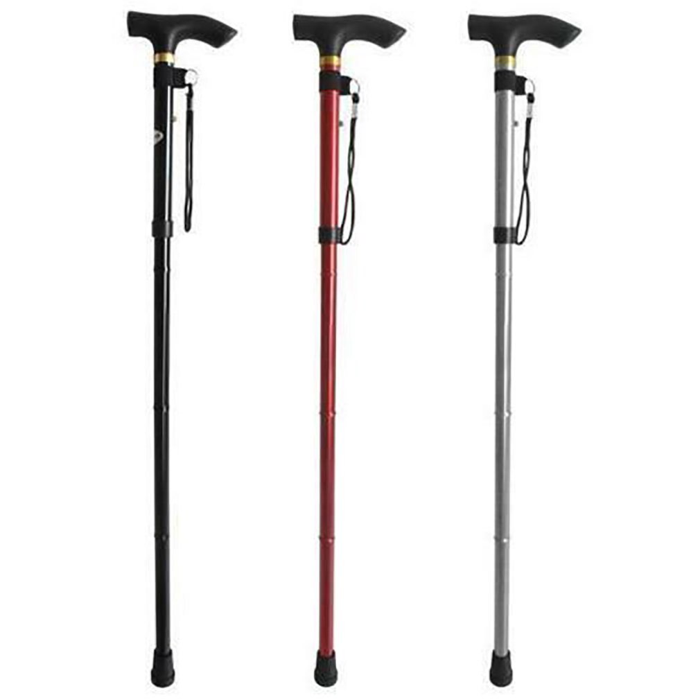 Canne d'escalade à quatre sections télescopique pliant canne Trekking canne anti-dérapant canne âgée canne de marche