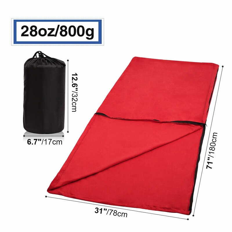 Fleece sovepose liner kompakt ultralet varm smudsafvisende sovelagen backpacking camping vandreture picnic hotel kontor rejse