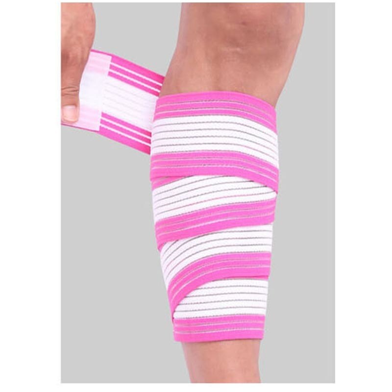 Bande de soutien pour le Sport, 90cm, protège-tibia, genouillères, bas de jambe, basket-ball, multi-usages, pour hommes et femmes: Pink White