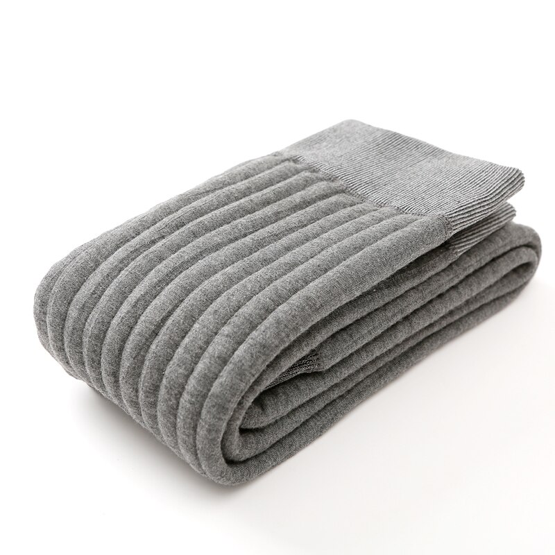 Leggings chauds d'hiver pour filles | Pantalons épais pour enfants, pantalons en velours de coton, taille élastique pour garçons,: Grey / L   130cm to 150cm