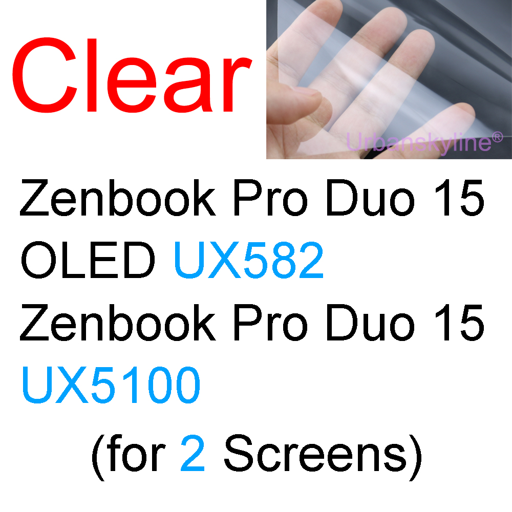 Displayschutzfolie für asus zenbook duo  ux481 ux482 ux582 ux8402 ux8406 flip  ux561 ux363 ux490 oled hd, klar, matt, mit milchglas-folie