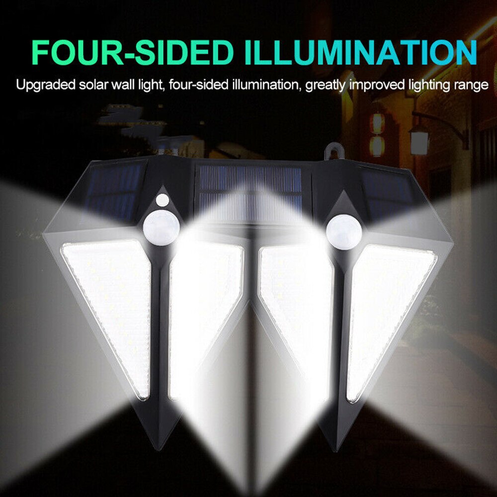 Dual Head Diamond Wall Light Security Garden Waterproof Solar Powered Yard Patio Energy Saving PIR Motion Sensor Decoration
