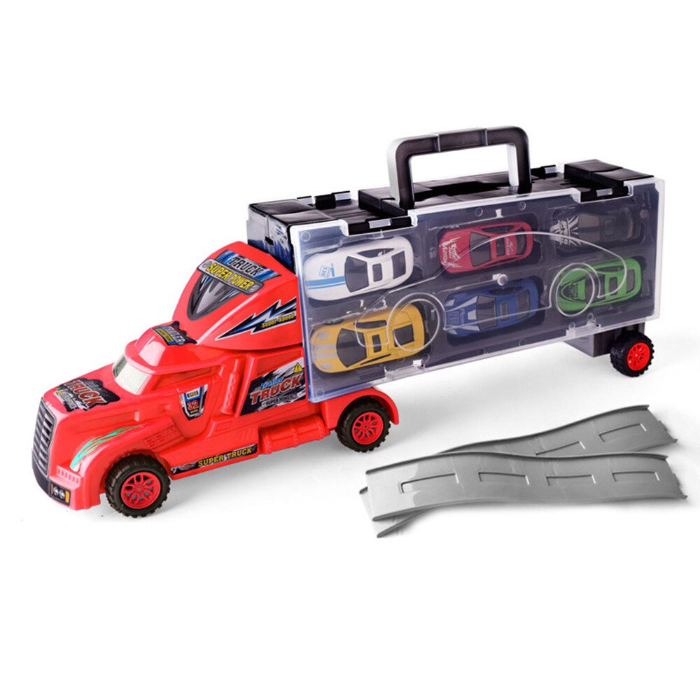 15Pcs Vrachtwagen Auto Carrier Mini Transporter Voertuig Model Kids (Willekeurige Kleur)