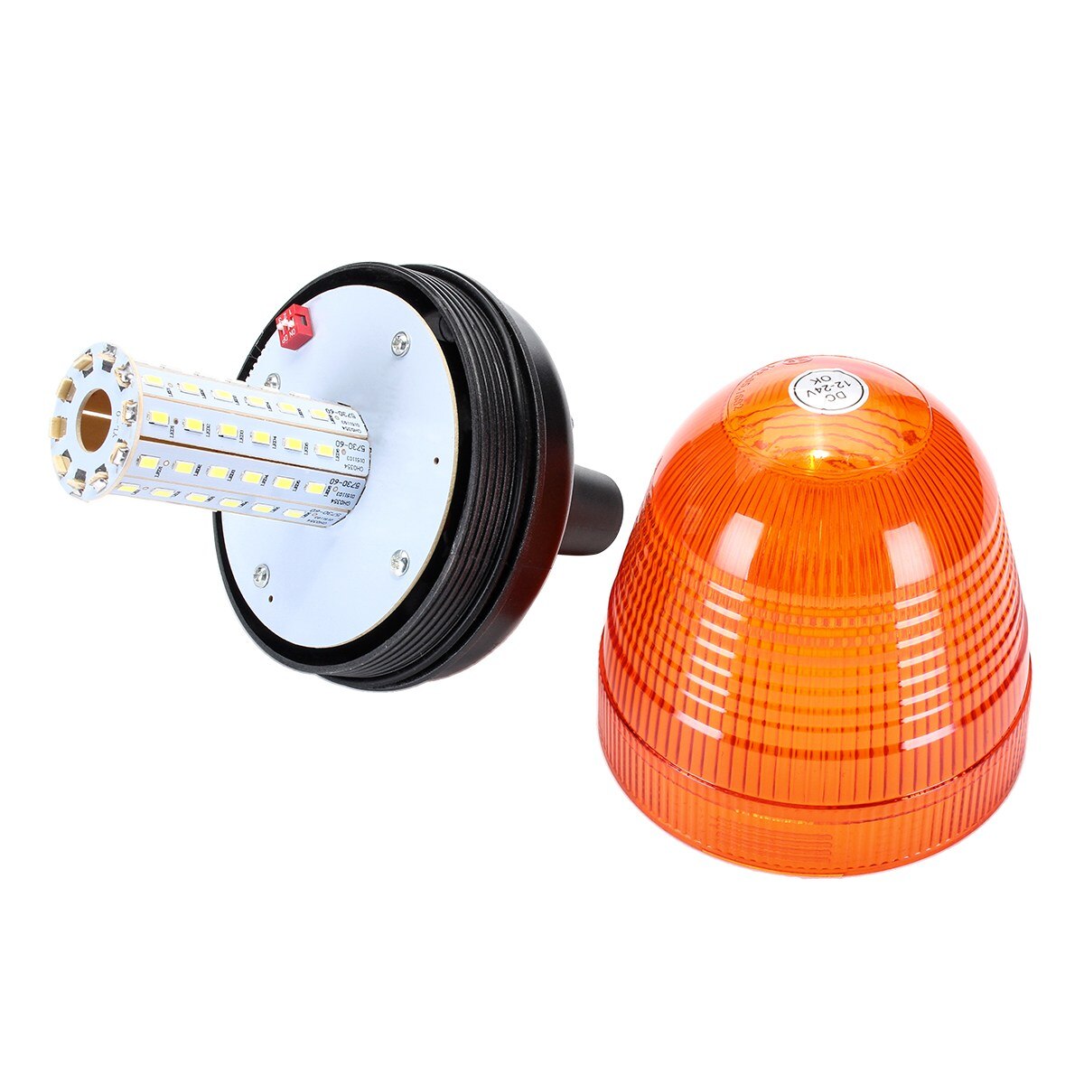 Safurance LED Amber Beacon Flexible Rotating Flashing DIN Pole Mount Tractor Warning Light Safety