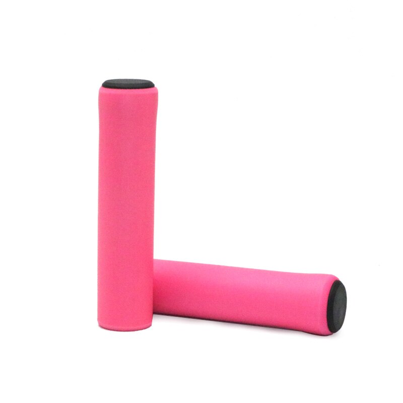 Empuñaduras de silicona para manillar de bicicleta de montaña, esponja suave, amortiguadora de deslizamiento, amortiguadores de Ciclismo de Carretera para patinete: Rosa