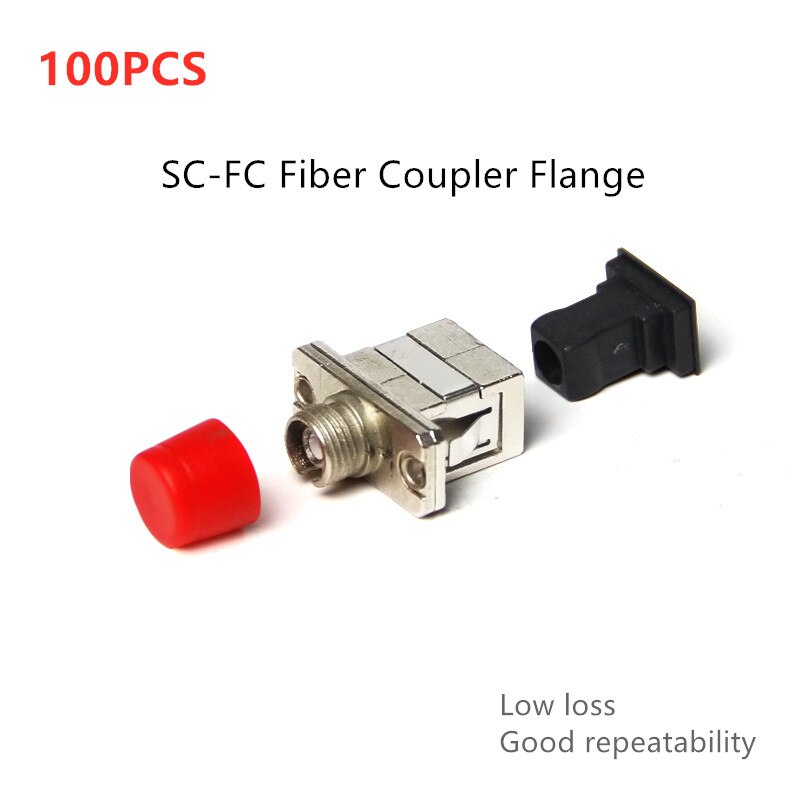 100 PCS Lage Verlies SC-FC glasvezel adapter Simplex flens koppeling SC FC Connector Glasvezel Flens Optische Verzwakker
