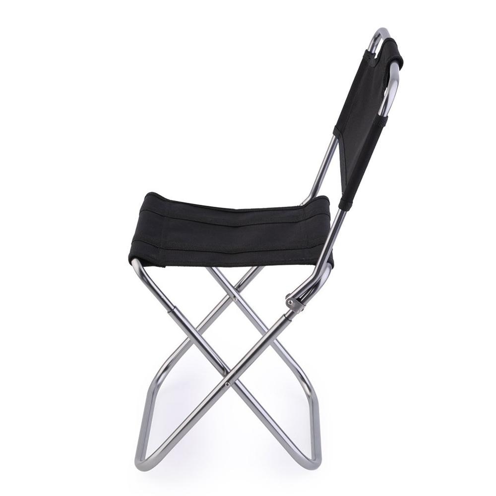 OUTAD, respaldo Ligero, portátil, plegable, silla de aluminio Oxford, asiento para Camping, pesca, con bolsa de transporte con cordón