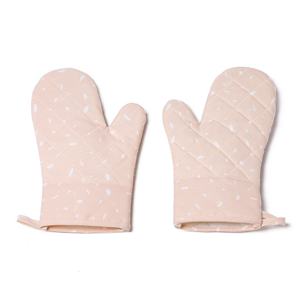 Guantes antideslizantes de algodón para horno y microondas, guantes resistentes al calor antideslizantes, guantes para barbacoa, guantes de cocina, guantes de cocina 1 Uds.: Rosa