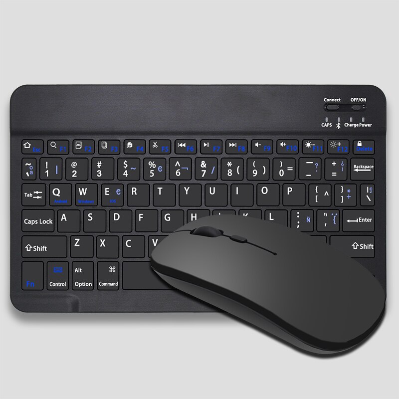 10 Inch Wireless Keyboard Bluetooth Keyboard Mouse Combos French Bluetooth Keyboard Rechargeable For ipad Phone Tablet Laptop: Default Title