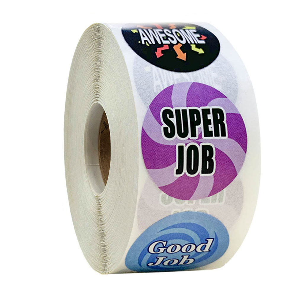 50-500pcs Cute Words Stickers for Kids Teacher Reward Stickers School Classroom Supplies 1 inch Round Encourage Stickers: GOLD