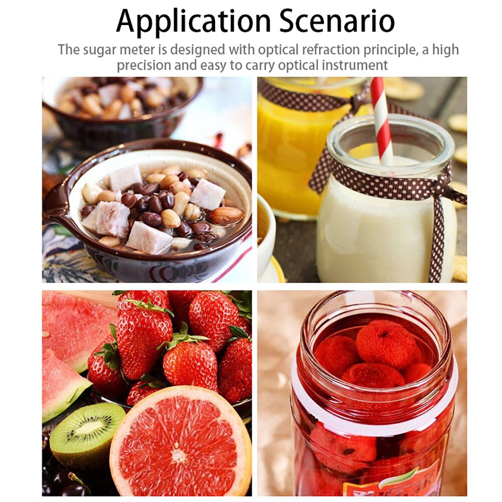 Refractometer 0~32% Optical Sugar Food Beverages Drink Juice ATC Content Meter Tool Test Handheld Measuring Tester