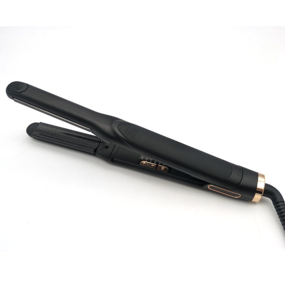 Flat Iron for Short Hair 2 in 1 LED Hair Straightener Ceramic Beard Thinnest Pencil Hair Flat Iron Hair Wool curls: 12MM / UK