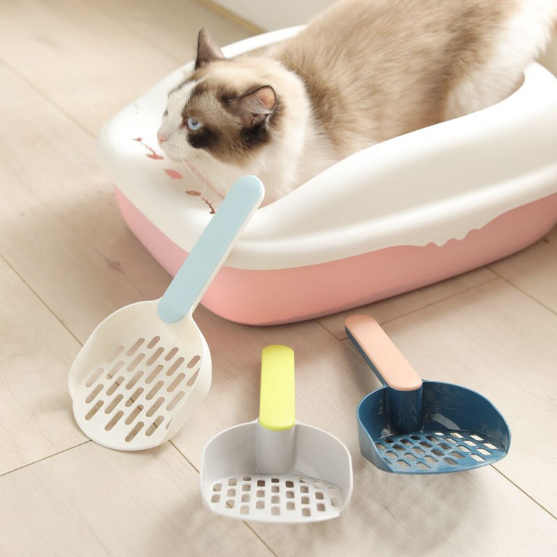 1 Pcs Oversized Cat Litter Shovel Pet Hit Color Large Grid Cat Feces Shovel Thickened Plastic Cat Litter Shovel TSLM1