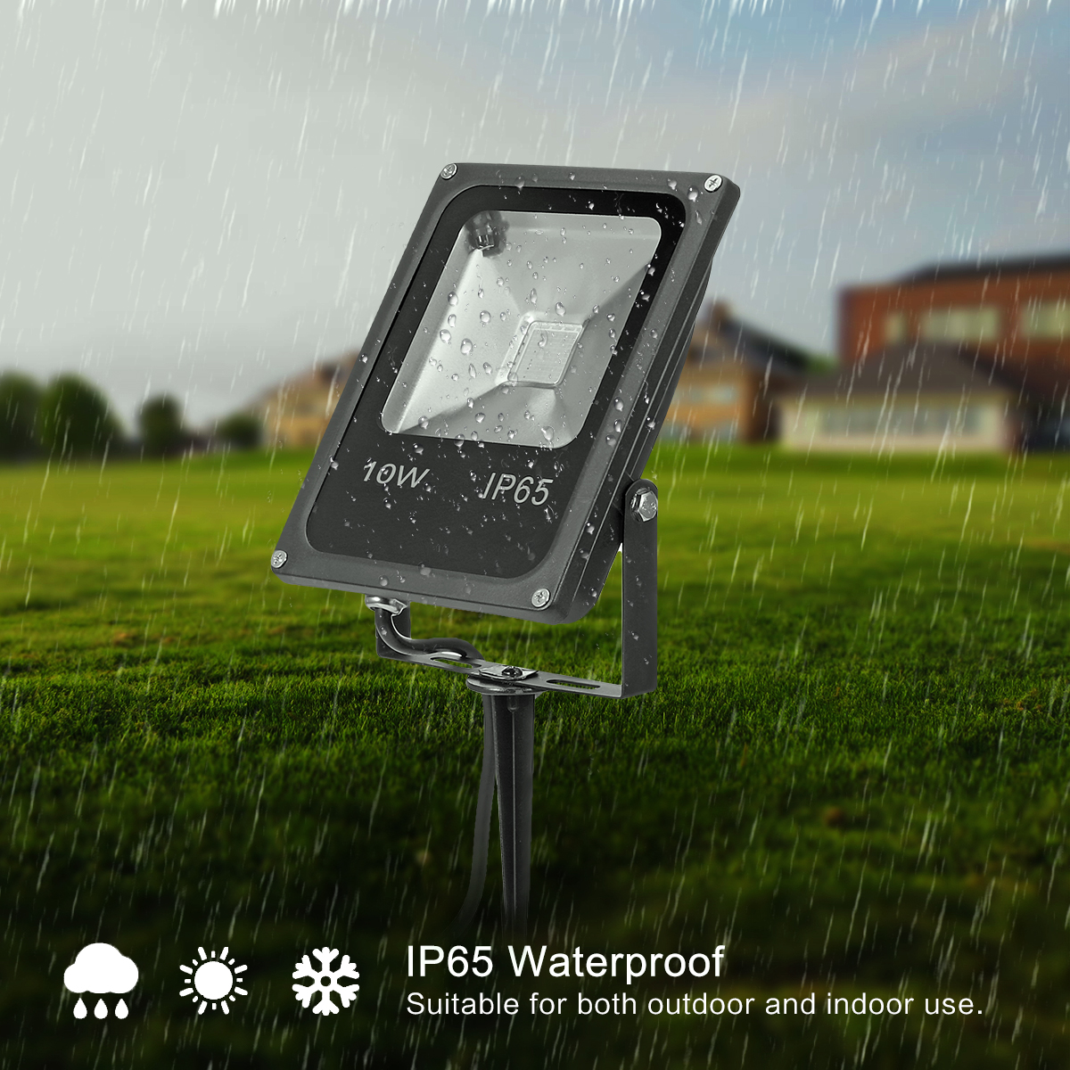 Lawn Flood Light 10W RGB LED Lawn Lamp Floodlight Spotlight Remote Controller Waterproof Garden Channel Spotlight AC 85-245V