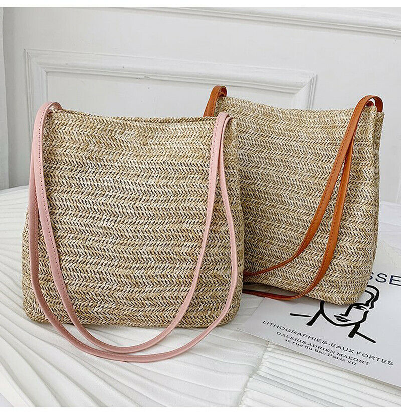 Boheemse dames schoudertas handgeweven rotan stro tas grote capaciteit zomer strandtas