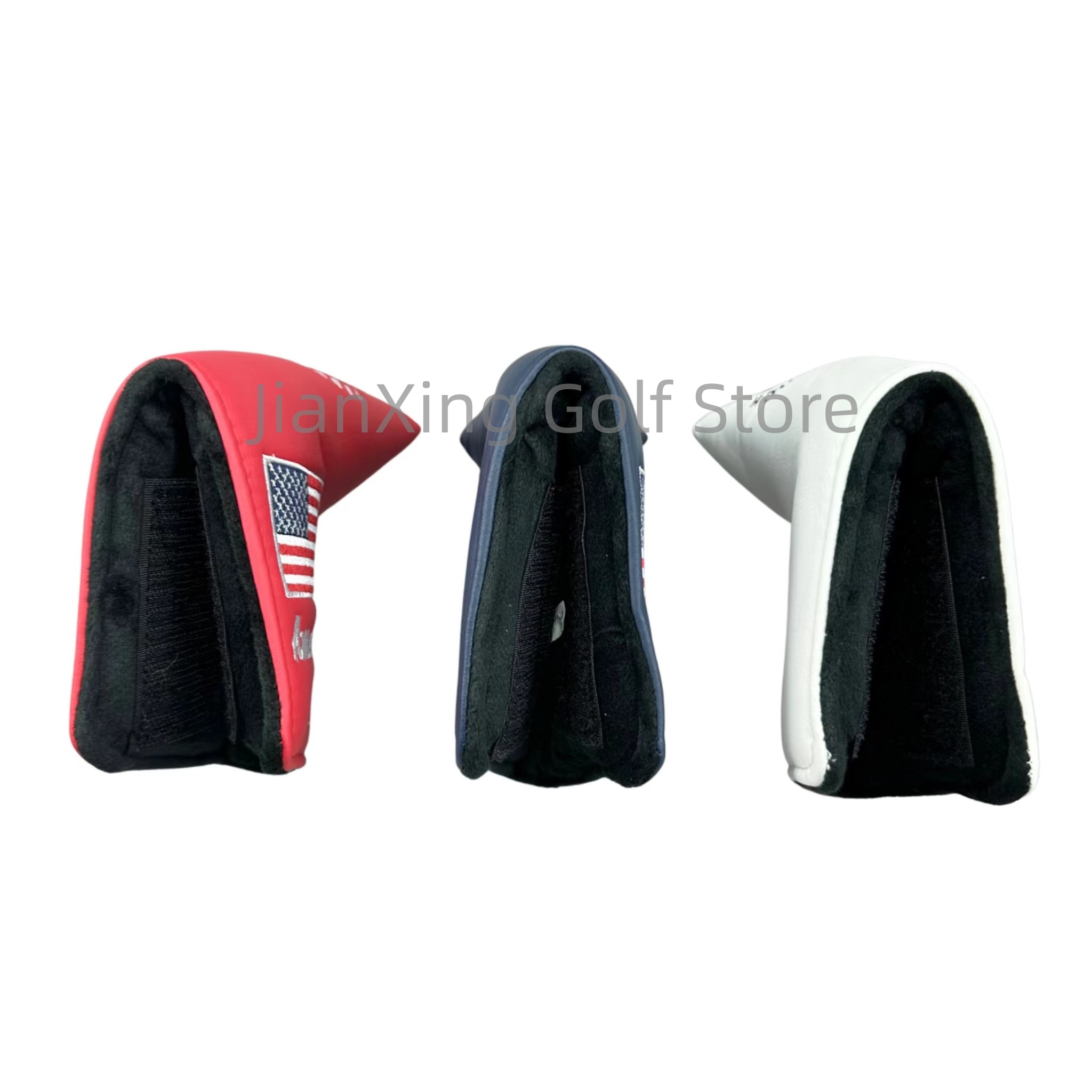 Golf Putter Cover Pu Leather Sluiting Grenen Patroon Golf Club Cover Blade Putter Cover Protector