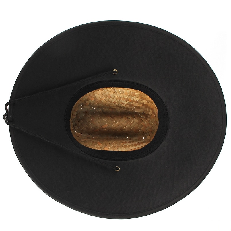 GEMVIE Wide Brim Lifeguard Safari Straw Hat For Men/Women Summer Sun Hat with Chin Cord