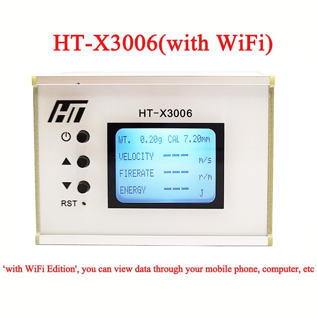 Instrumento de medición de velocidad para disparar, medidor de velocidad de bola, medición de energía, cronógrafo, probador de velocidad de bala: X3006(with WiFi)