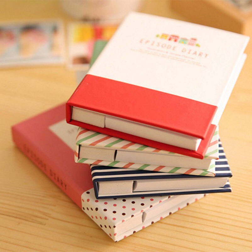 Cuaderno de notas de tapa dura Kawaii, libreta de correos con bolígrafo, diario con notas adhesivas, suministros escolares de oficina
