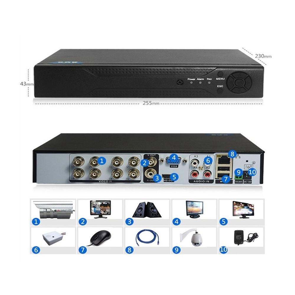 8 Channels H.264 DVR Surveillance Security 960H Recorder DVR P2P Hard Disk Video Recorder Support Phone Remote Monitoring