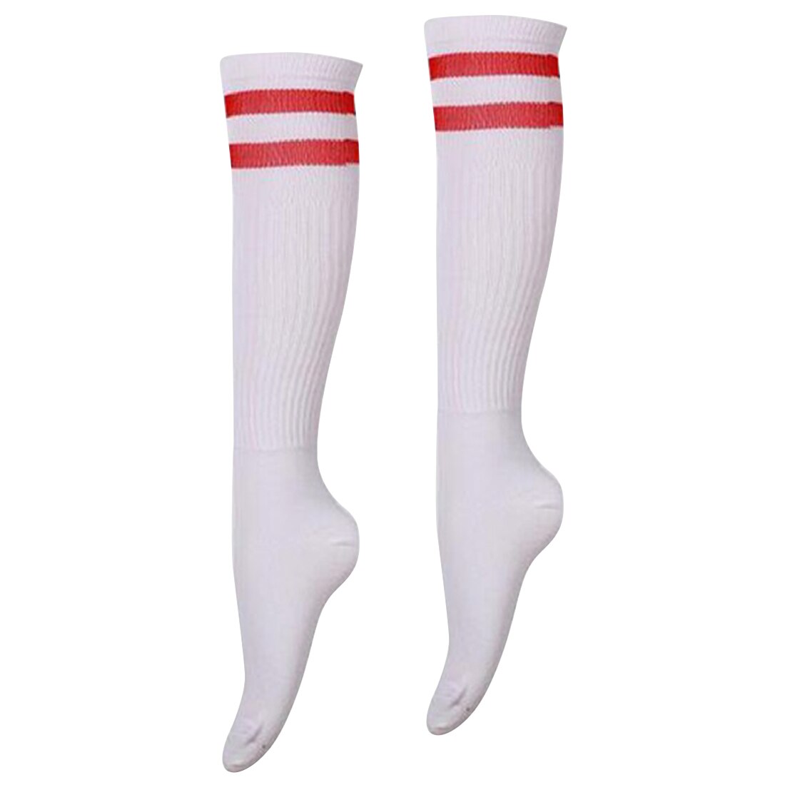 1 Pair Adult Striped Thicken Soccer Baseball Football Socks Over Knee Ankle Sports Long Cotton Socks for girl Women: 2