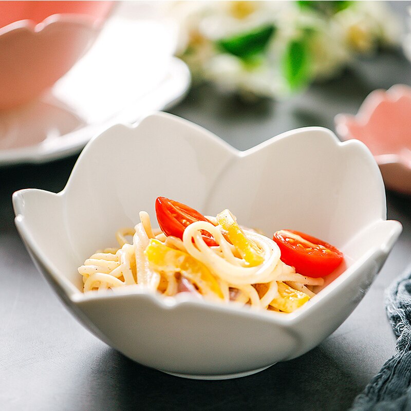 Japanse Stijl Gradiënt Bloemblaadjes Sakura Keramische Plaat Servies Westerse Voedsel Platen Kruiden Dompelen Schotel Dessert Bakken Bowls