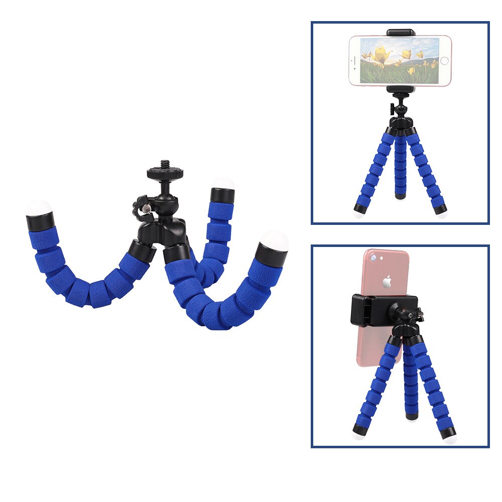 Mini Tripod light Flexible Table Stand Sponge Octopus Extendable Phone Holder Selfie Stick For Camera Cellphone Gopro Accessorie