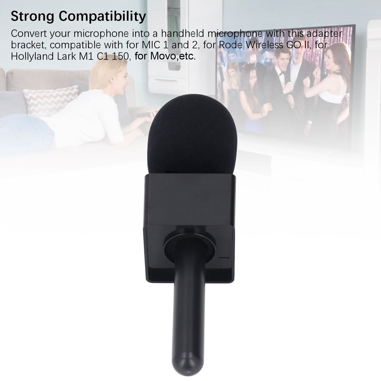 Supporto per microfono Nterview Supporto per microfono portatile compatto e leggero Portatile ampiamente utilizzato con bandiera per Rode Wireless GO II