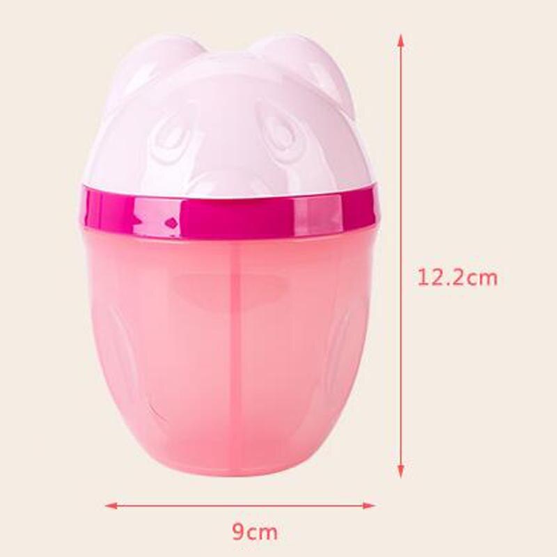 Cartoon Penguin Baby Milk Powder Box Portable Three-Layer Formula Dispenser Food Container Storage Feeding Box: Pink Bear