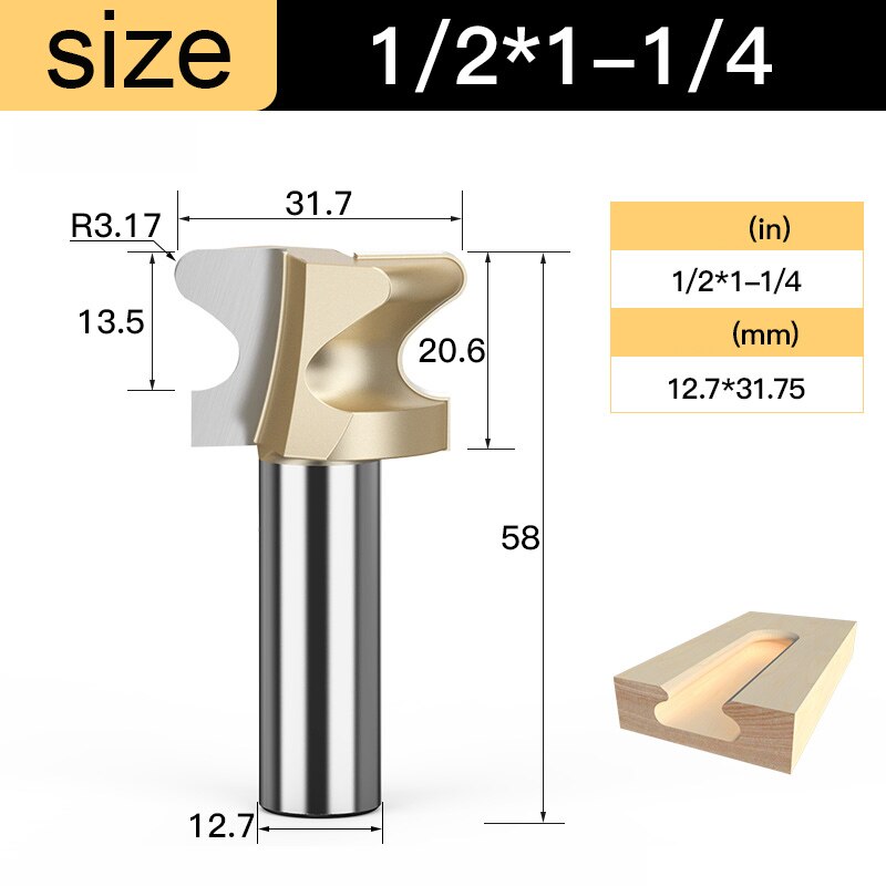 Tideway Grade Arc Nail Drawer Pull Router Bit Door Handle Slotting Milling Cutter Woodworking Grooving CNC Bits: R00406