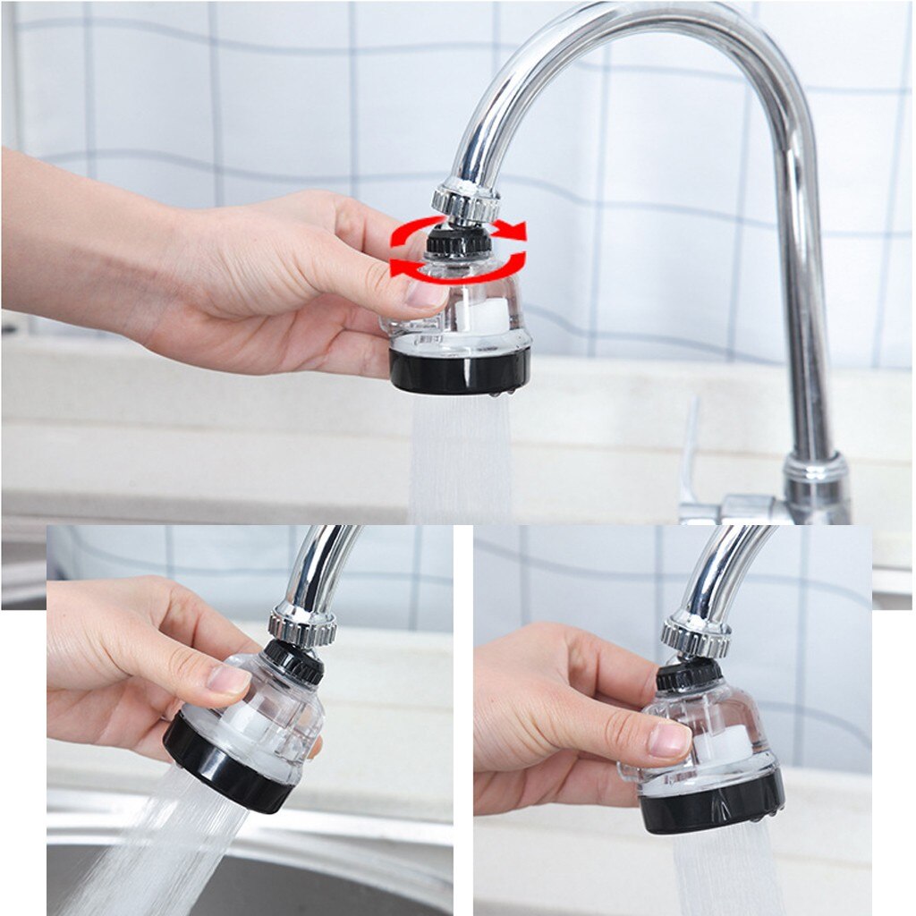 The Faucet Pressurized Water-Saving Device Three-Stage Adjustment Is Transparent Rotatable Faucet Sprayer Head Anti Splash c50