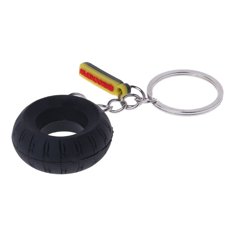 LLavero de goma para llanta de motocicleta, bonito para Interior de coche