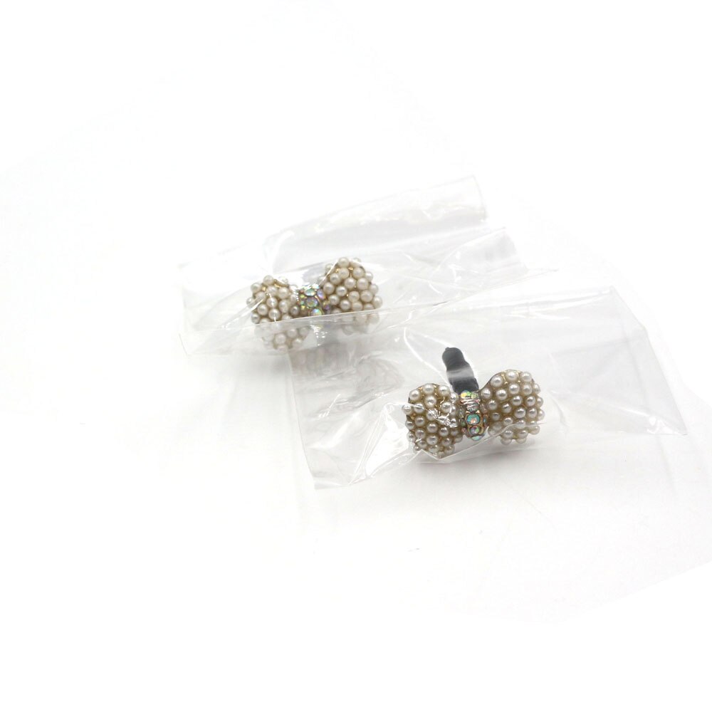 Elegance Style Small Pearl With Diamond Bow Mobile Phone Ear Cap Dust Plug For Iphone Samsung 3.5mmDustPlug