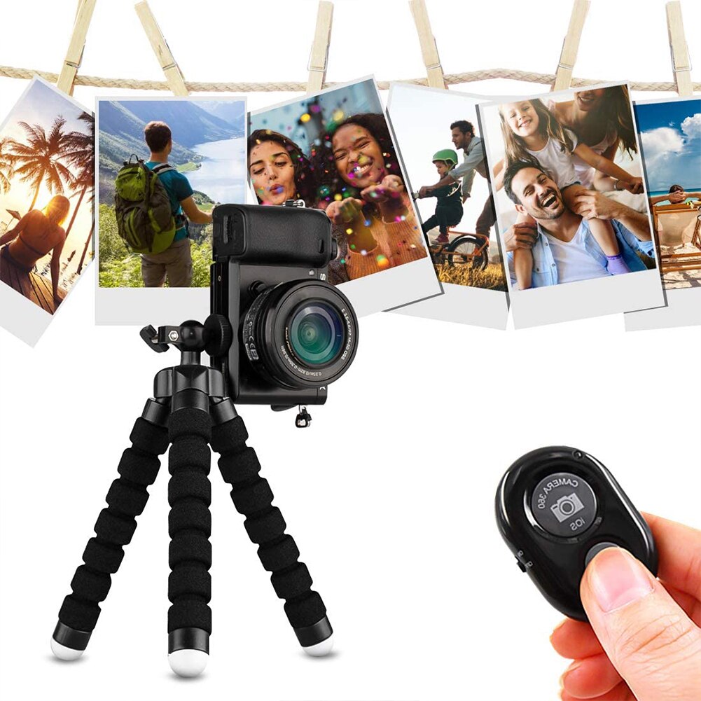 Sponge Octopus Tripod Mini Flexible Kit Outdoor Mobile Phone with Bluetooth Remote Shutter Decoration for Cellphone