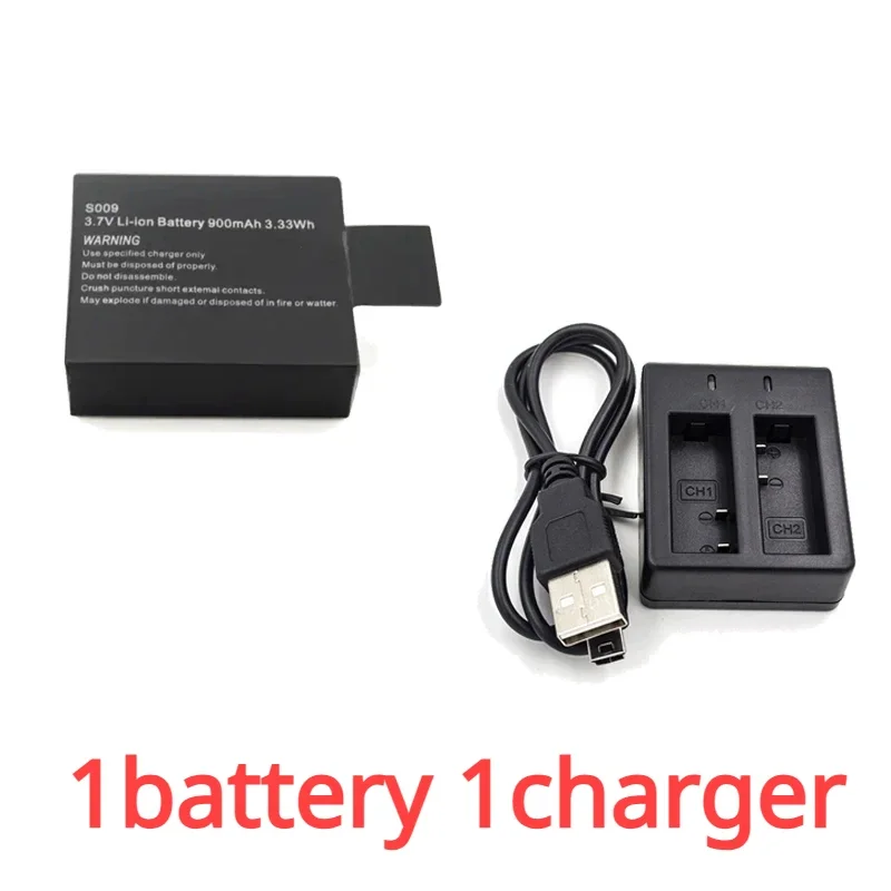 Batería de iones de litio recargable de 3,7 V y 900mAh para SJ4000 SJ5000 SJ6000 WIFi SJCAM cámara de acción deportiva DV SJ batería dedicada: Azul