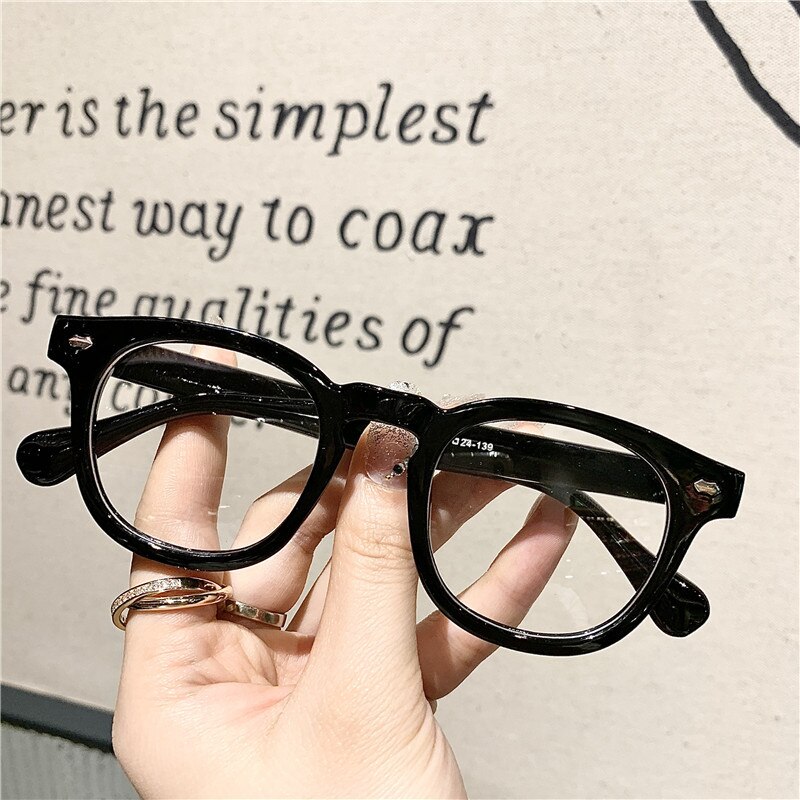 Men Anti Blue Light Glasses Frame Women Retro Eyeglasses Frames Ladies Candy Color Optical Spectacle Green Frame: black
