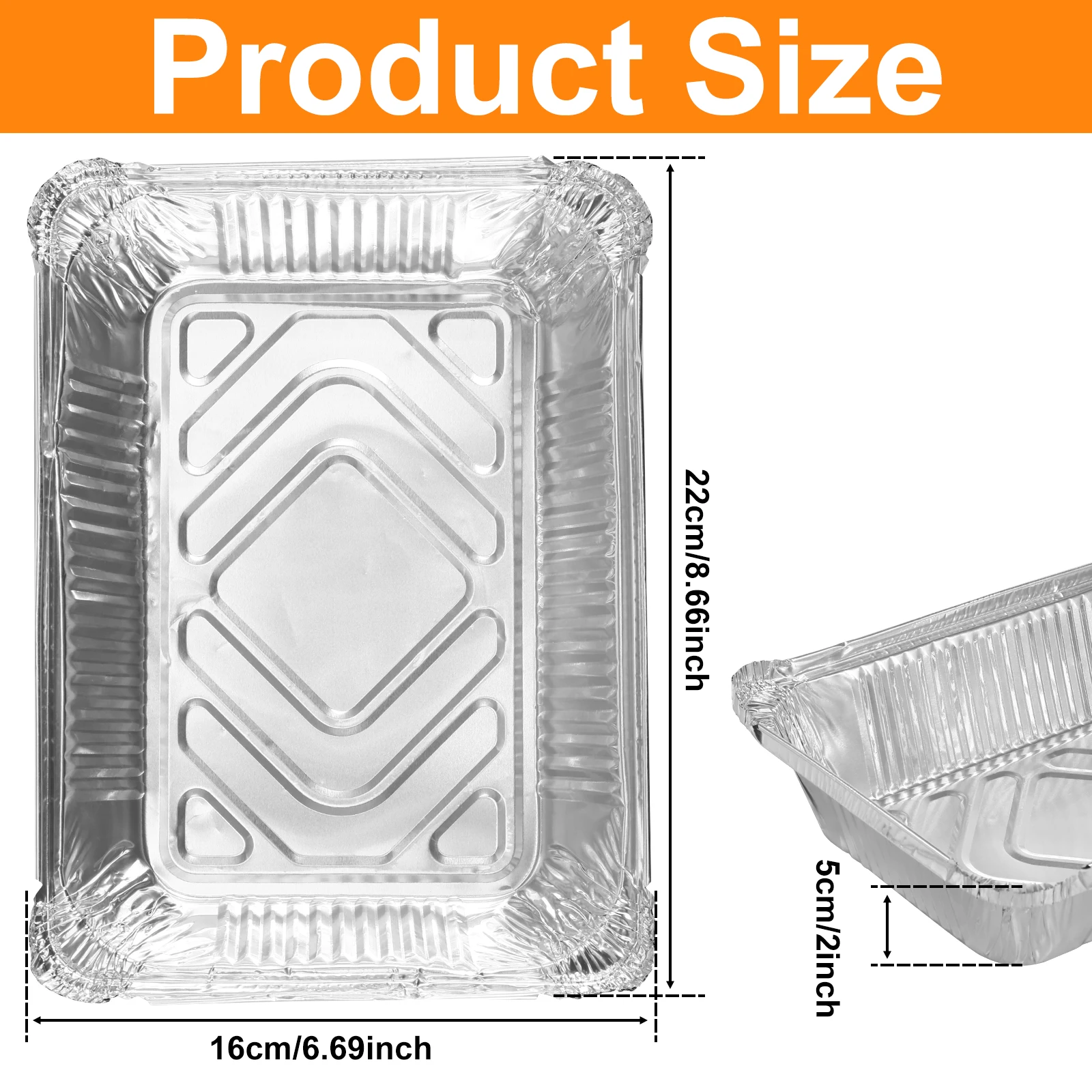 50 Stuks Aluminiumfolie Trays 1100 Ml Non-stick Aluminiumfolie Bakpannen Herbruikbare Food Grade Aluminiumfolie Containers aluminiumfolie