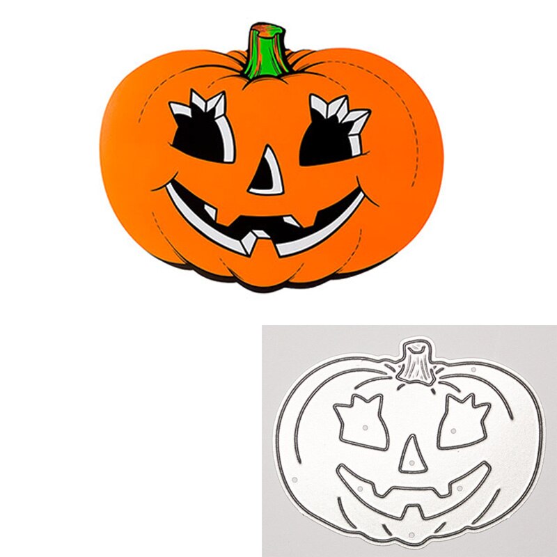 Halloween skrekk gresskar kutte dør triks eller behandle metallform til gjør-det-selv scrapbooking dekorativt håndverk preging utstanset: 3-63 x 50mm