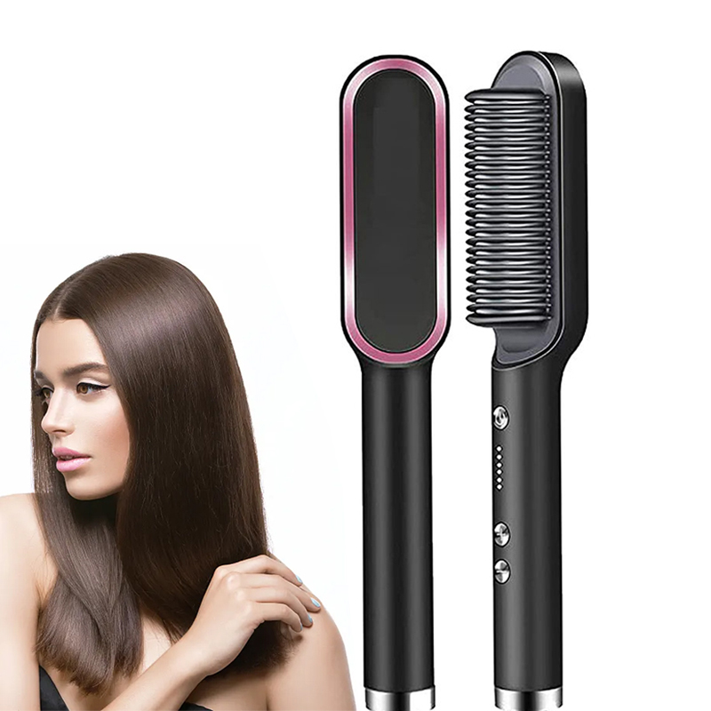 Cepillo alisador de pelo eléctrico, cerámica de calentamiento rápido, peine para el hogar, herramientas para el cabello de