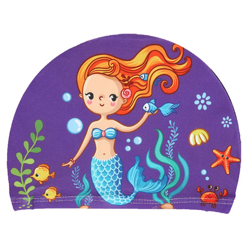 Gorros elásticos con estampado de dibujos animados para niños, deportivos, para piscina, para nadar: 1