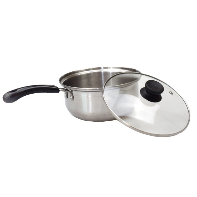 Stainless Steel single handle arc dairy pot with magnetic induction cooker general soup pot cooking utensils cookware