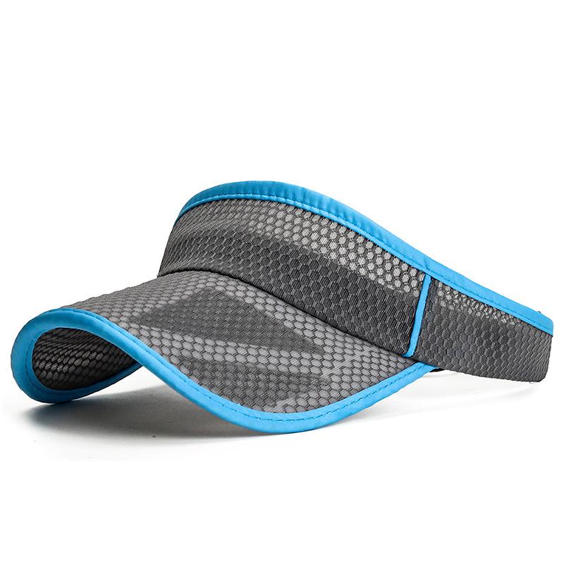 COKK Mesh Cap Summer Hats For Men Women Unisex Empty Top Sunshade Breathable Sports Tennis Running Sun Hat Sunscreen Visor Cap: Dark Grey