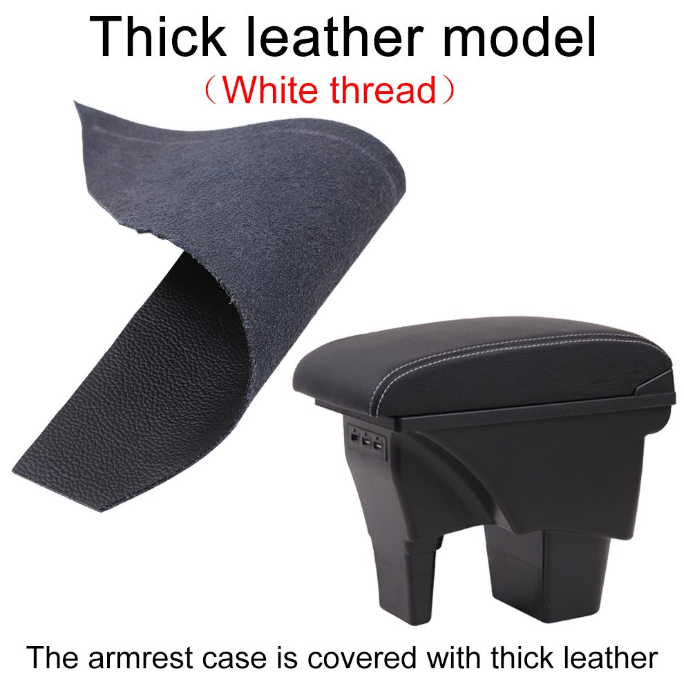 Dla Suzuki Vitara podłokietnik ze schowkiem uniwersalna konsola główna samochodu caja akcesoria robić modyfikacji podwójnie podniesiona z USB: thick biały