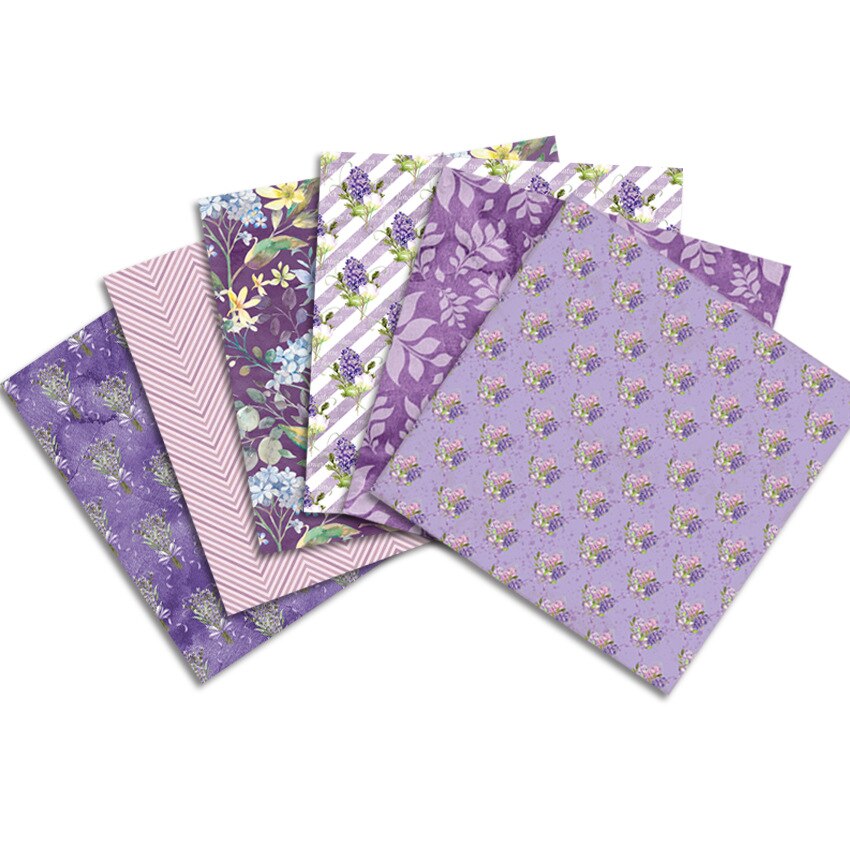 24 Sheets 6 &quot;X6&quot; Papier Paarse Bloem Pak Patroon Creatieve Scrapbooking Papier Pack Handgemaakte Ambachtelijke Papier Ambachtelijke Achtergrond pad