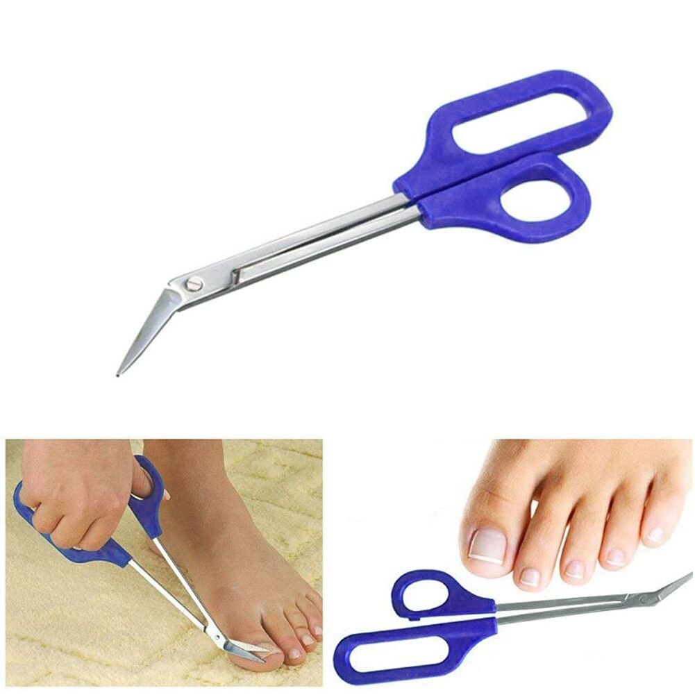 Toenail Scissor Clippers Long Handle Toenail Scissors Stainless Steel Bandage Gauze Scissors Thick Nails Easy Reach Nail Art